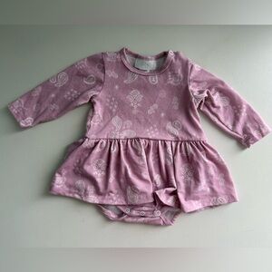 Pink Paisley Baby Dress Onesie Dress